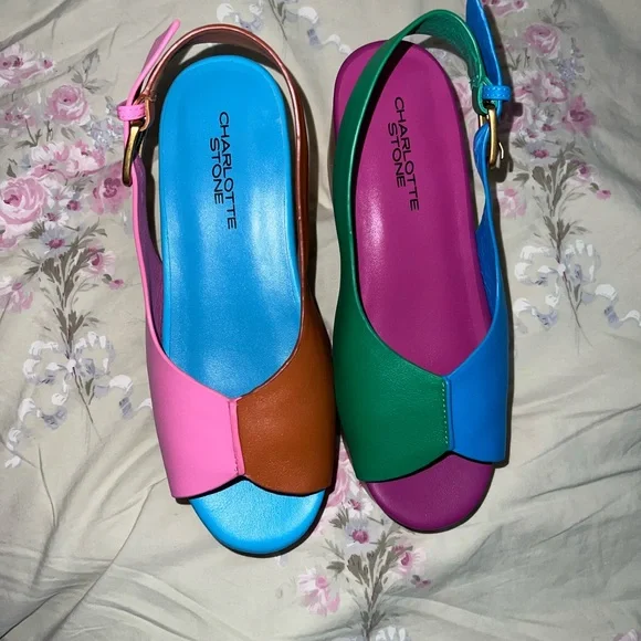 Charlotte Stone Colorful Platform Sandals - Picture 2 of 4
